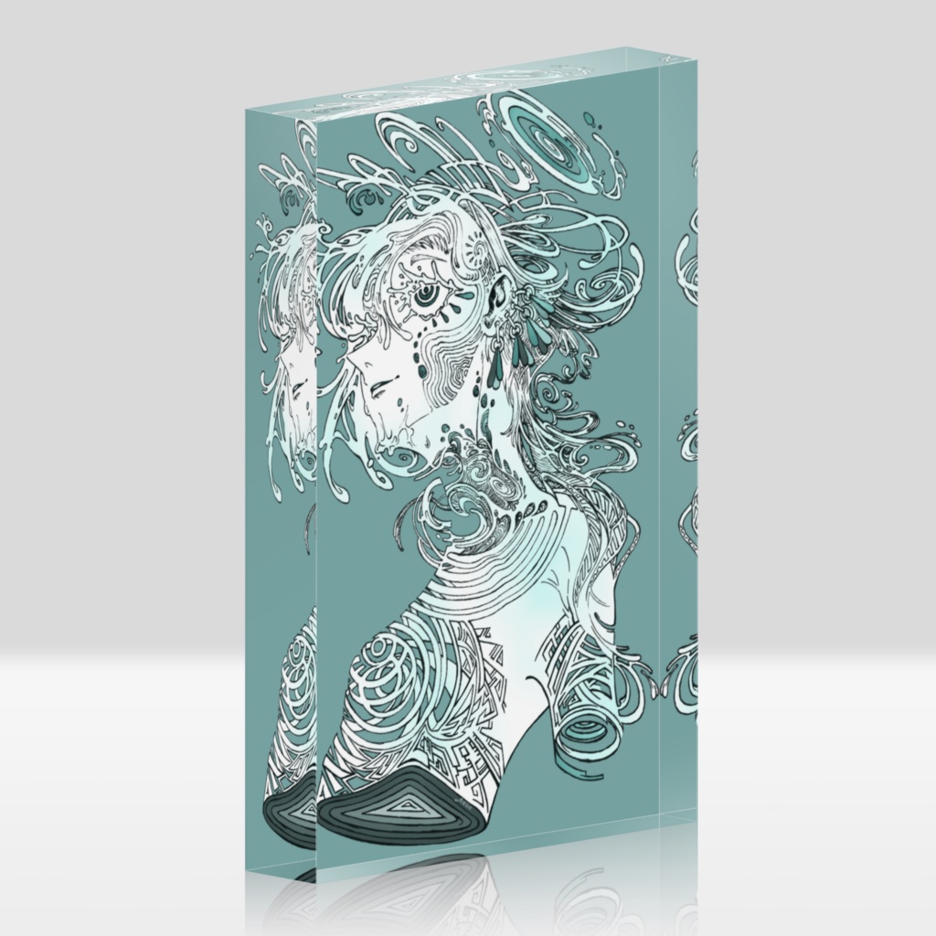 「水神」アクリルブロック