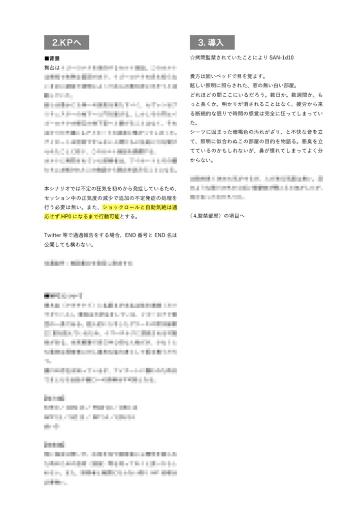 【COC】瞠瞠巡るは魯鈍の廊