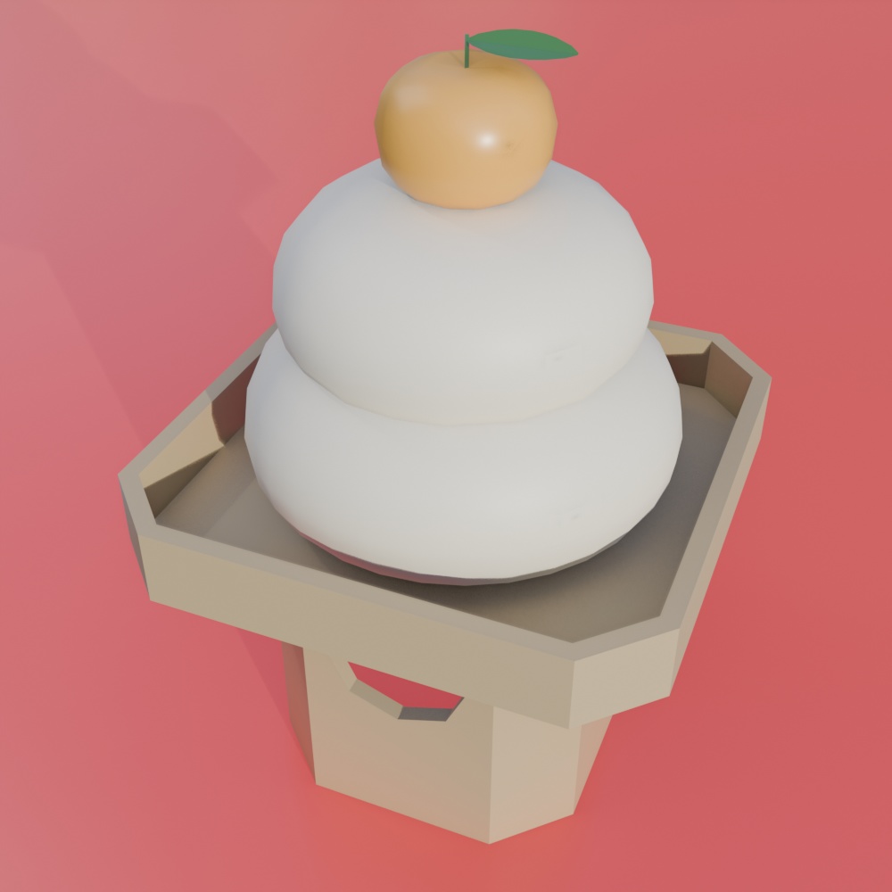 【¥100】新年にぴったりの鏡餅 3Dモデル【VRChat/Blender】