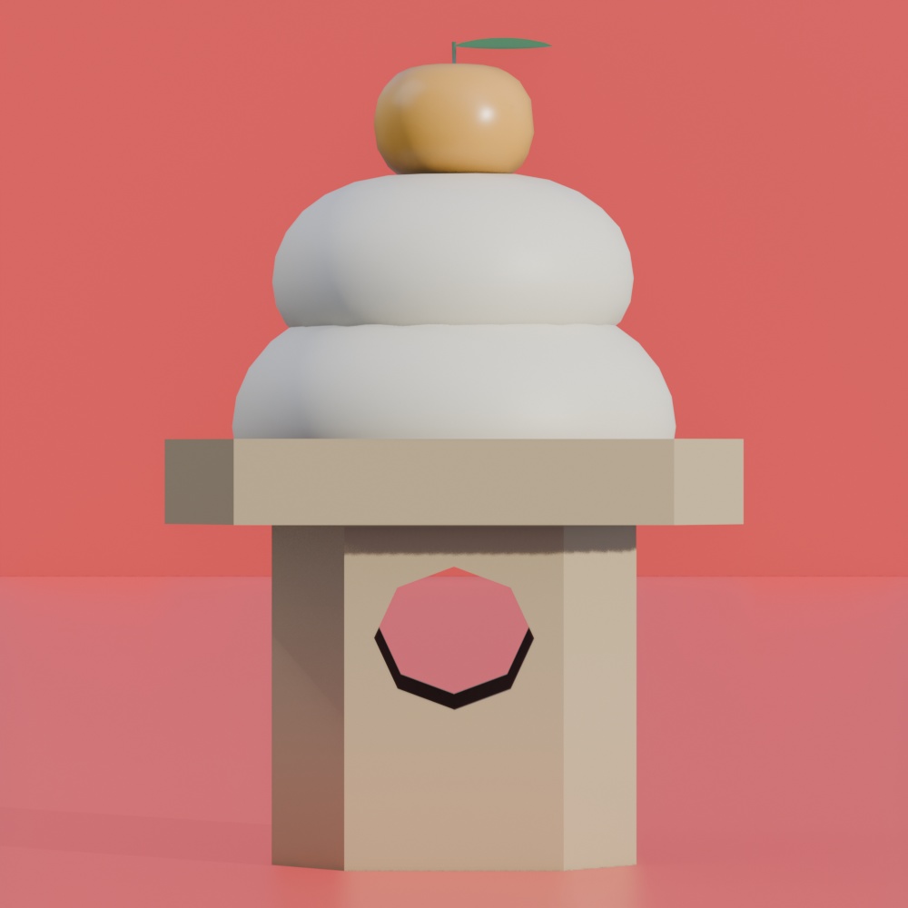 【¥100】新年にぴったりの鏡餅 3Dモデル【VRChat/Blender】