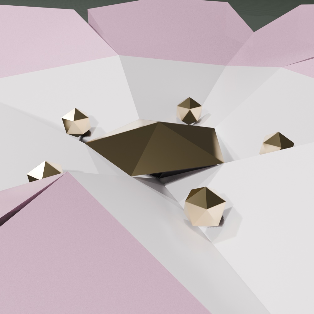 【春にぴったり!】桜の花型アクセサリー 置き物 ローポリ 3Dモデル【Blender/VRChat】