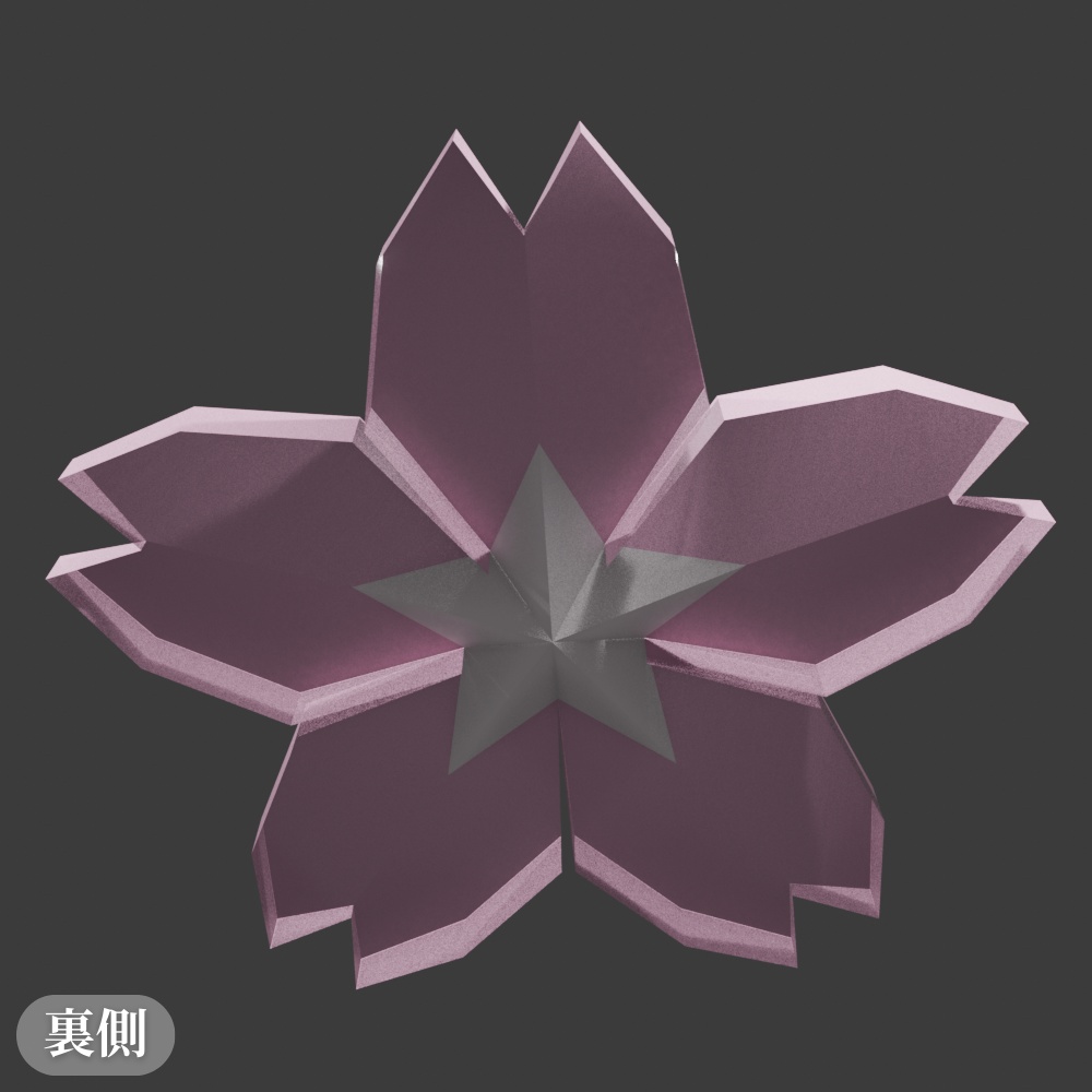【春にぴったり!】桜の花型アクセサリー 置き物 ローポリ 3Dモデル【Blender/VRChat】