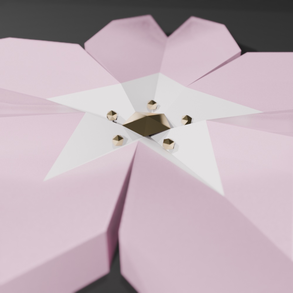 【春にぴったり!】桜の花型アクセサリー 置き物 ローポリ 3Dモデル【Blender/VRChat】