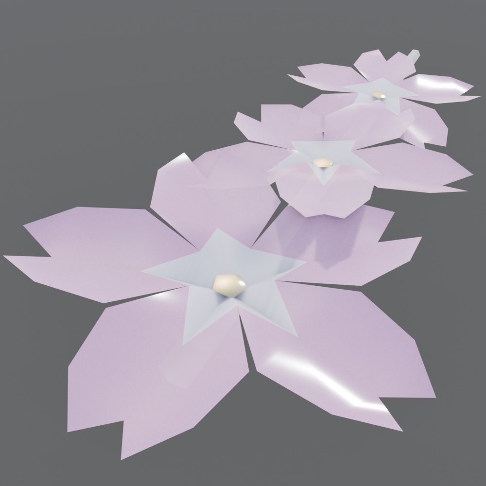 【春にぴったり!】桜のヘアピン 髪飾り ローポリ3Dモデル【Blender/VRChat】