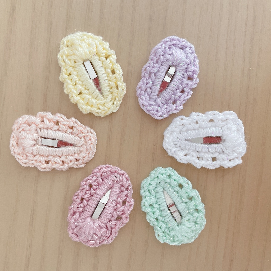 ドール用レース編みヘアピン/パステルカラー