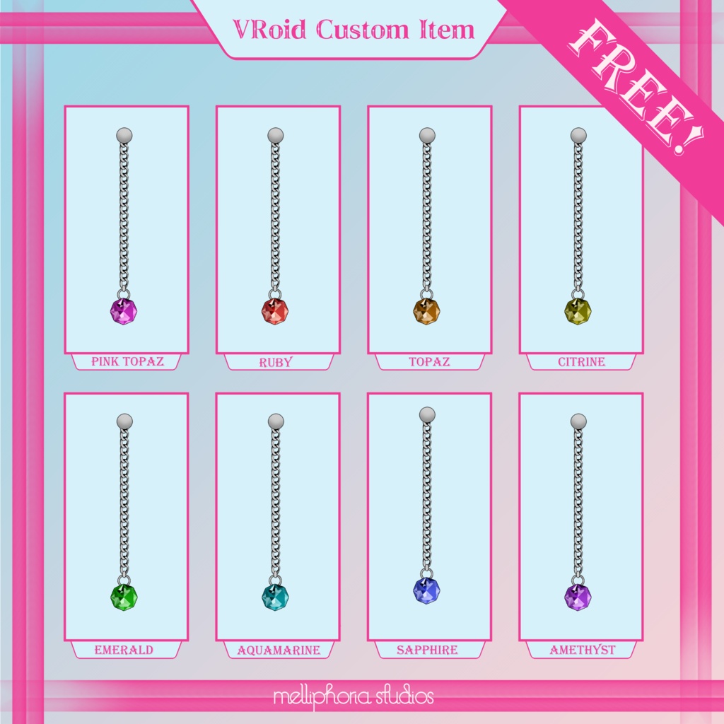 Round Brilliance Earrings [VRoid]
