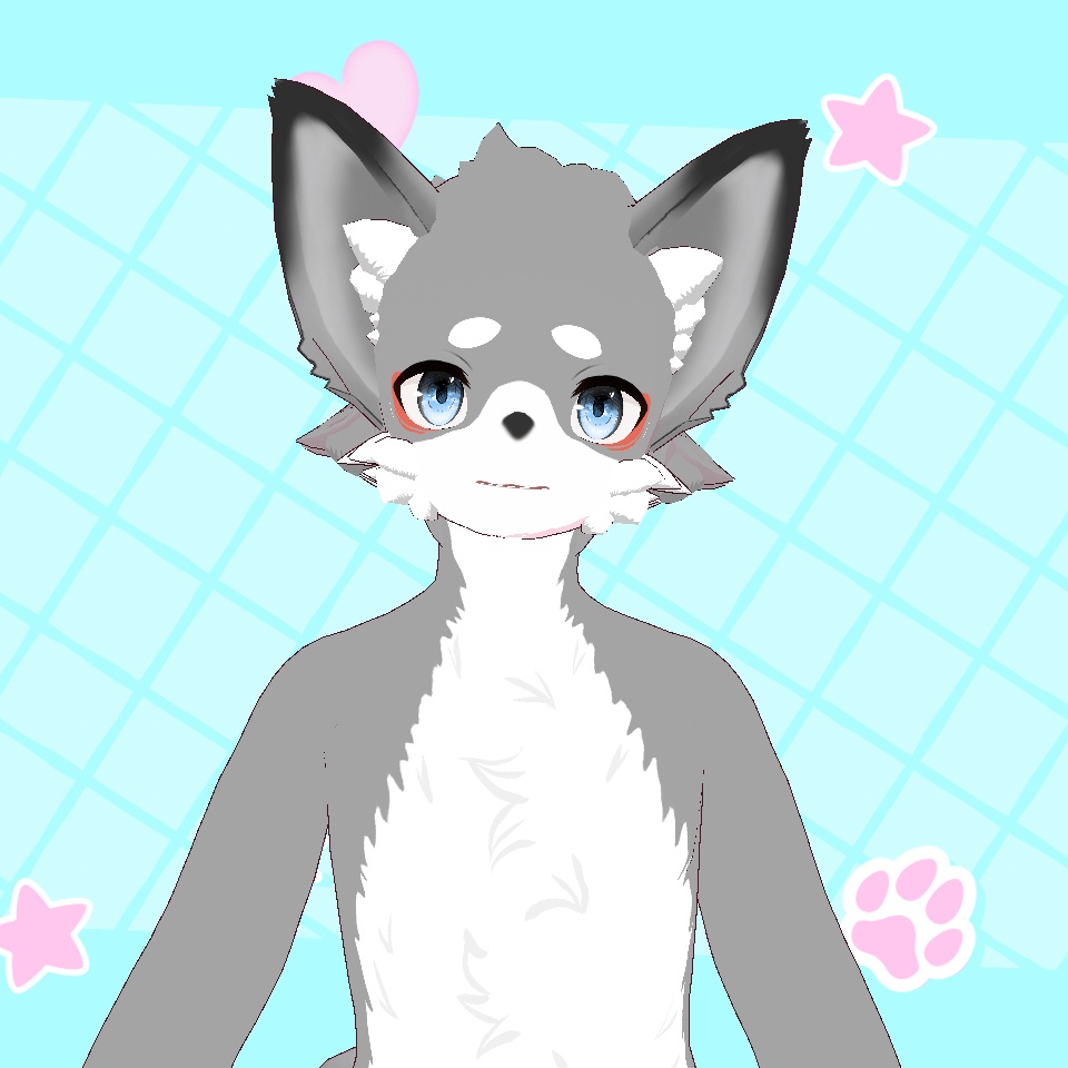 Grey Furry Fox Vroid Model