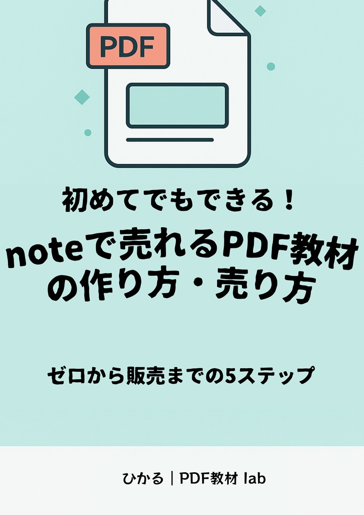 「はじめてでもできる!noteで売れるPDF教材の作り方と売り方」