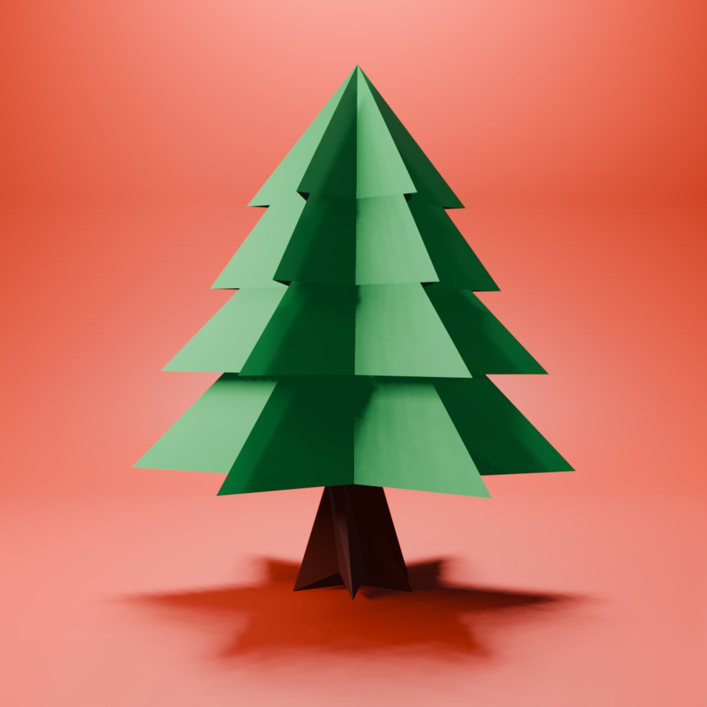 星型ツリー/Star shaped Christmas tree/無料/free/L-poly/3D model