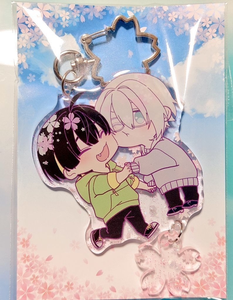 まめあさ 桜アクリルキーホルダー