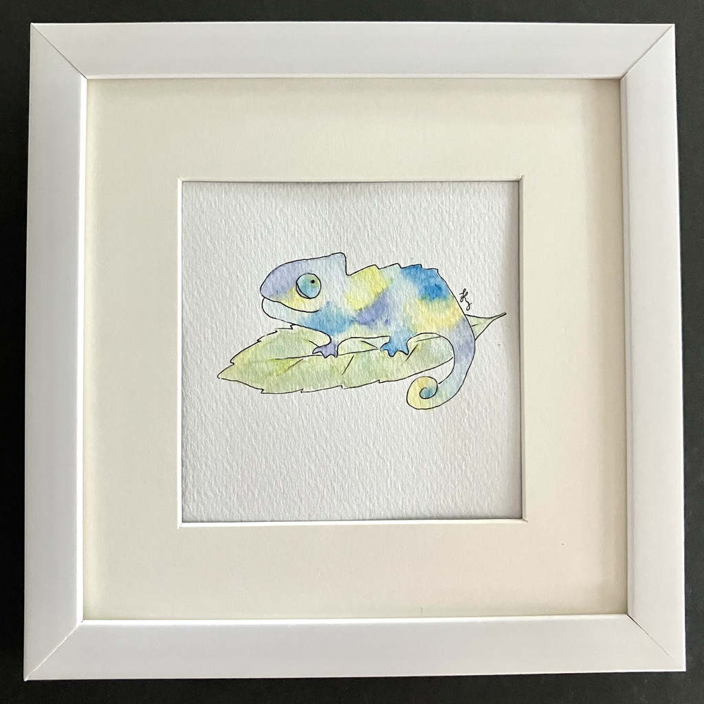 【額装水彩イラスト原画】Cameleon