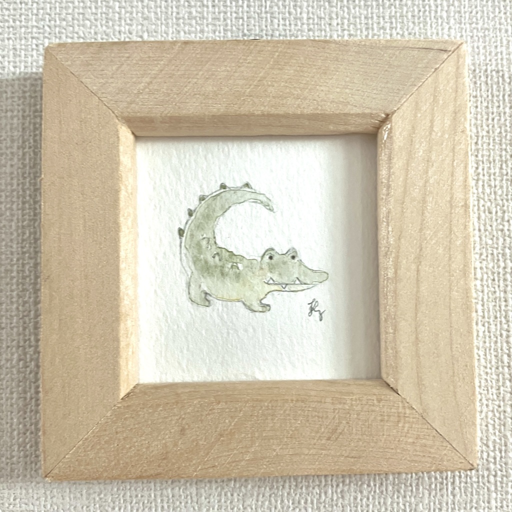 【額装水彩原画】【ミニ原画】Animals Illustration