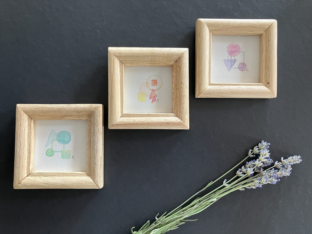 【額装水彩原画】Colors and Shapes