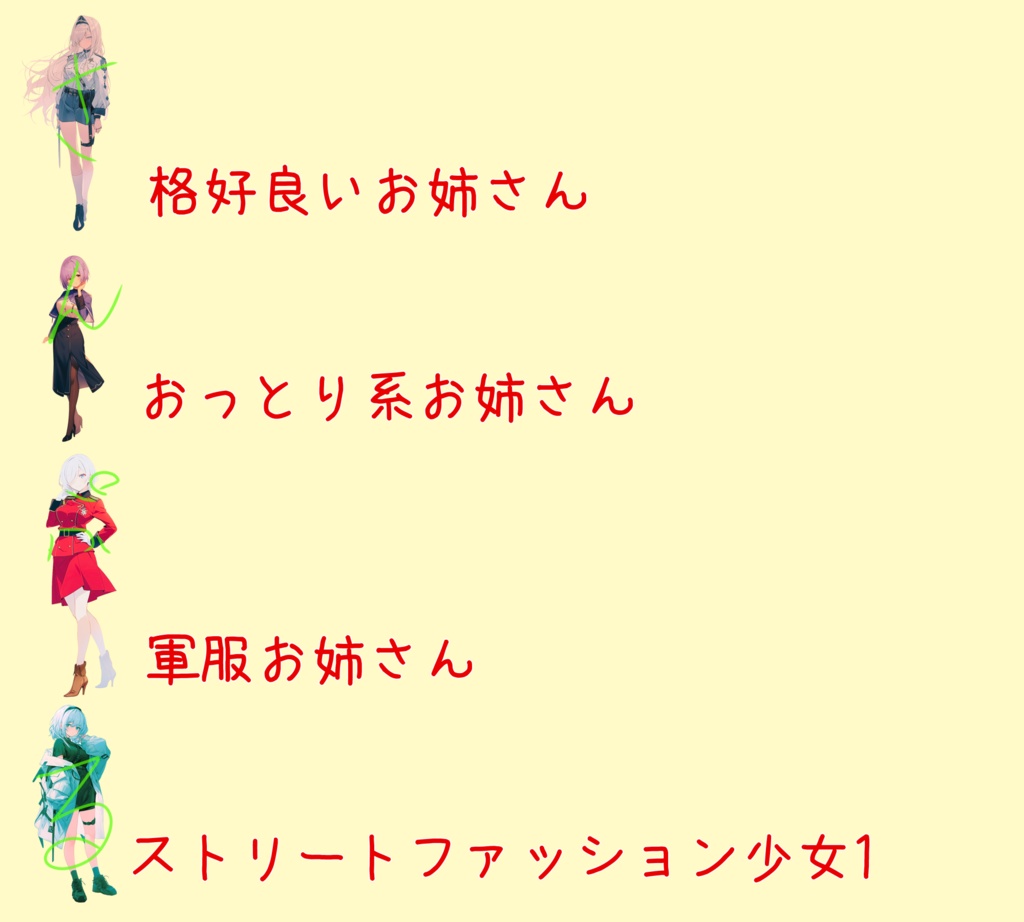 【TRPG用】全身立ち絵【カラバリ有り】