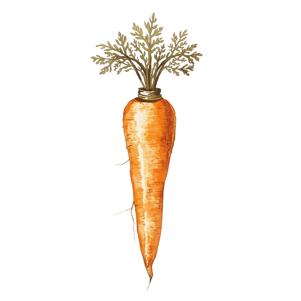 水彩画風アンティークなかわいい野菜シリーズクリップアート (PNG形式)