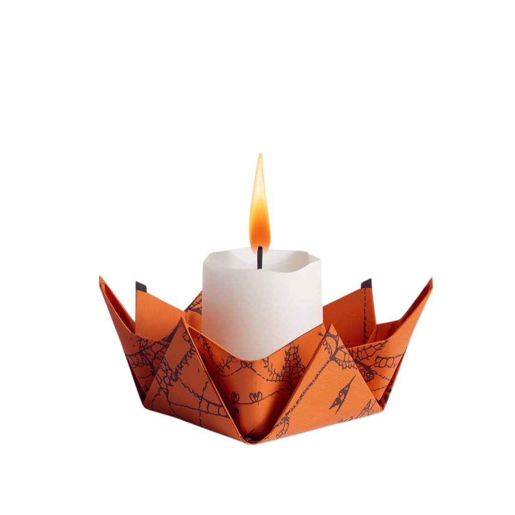 折り紙風かわいいハロウィン クリップアートセット(PNG形式)