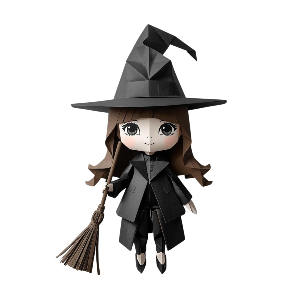 折り紙風かわいいハロウィン クリップアートセット(PNG形式)