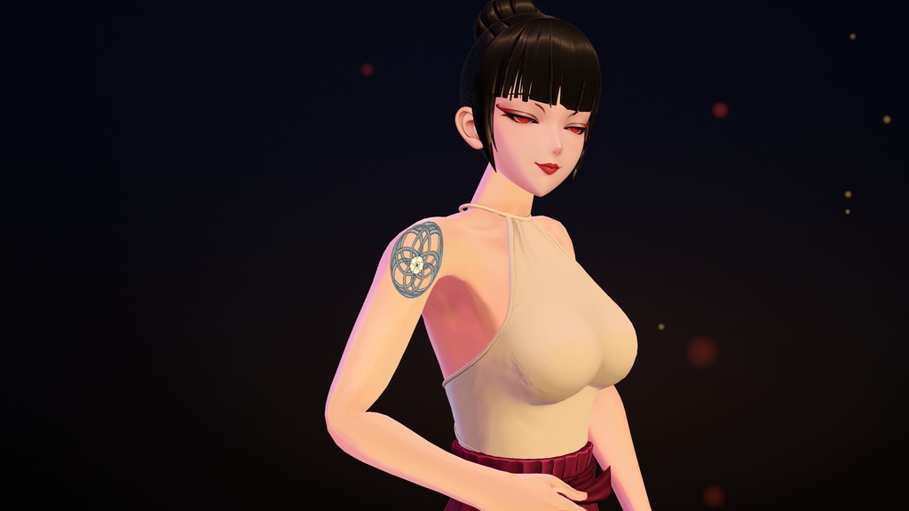 【VRChat】Shippo ― 七宝つなぎと椿のタトゥー(発光・ON/OFF)/ Shippo & Tsubaki Tattoo【MA/PC】