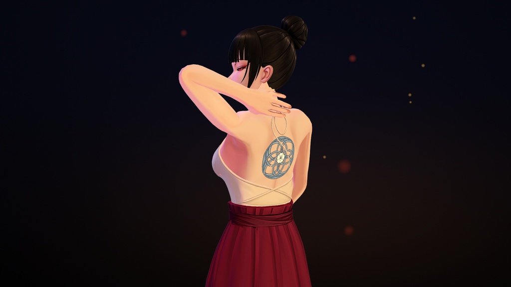 【VRChat】Shippo ― 七宝つなぎと椿のタトゥー(発光・ON/OFF)/ Shippo & Tsubaki Tattoo【MA/PC】