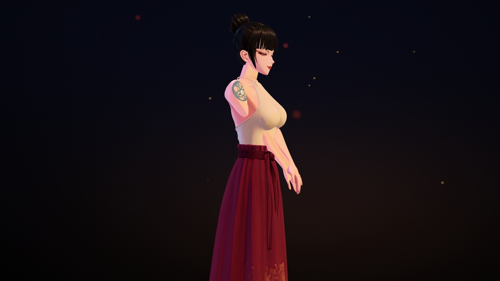 【VRChat】Shippo ― 七宝つなぎと椿のタトゥー(発光・ON/OFF)/ Shippo & Tsubaki Tattoo【MA/PC】