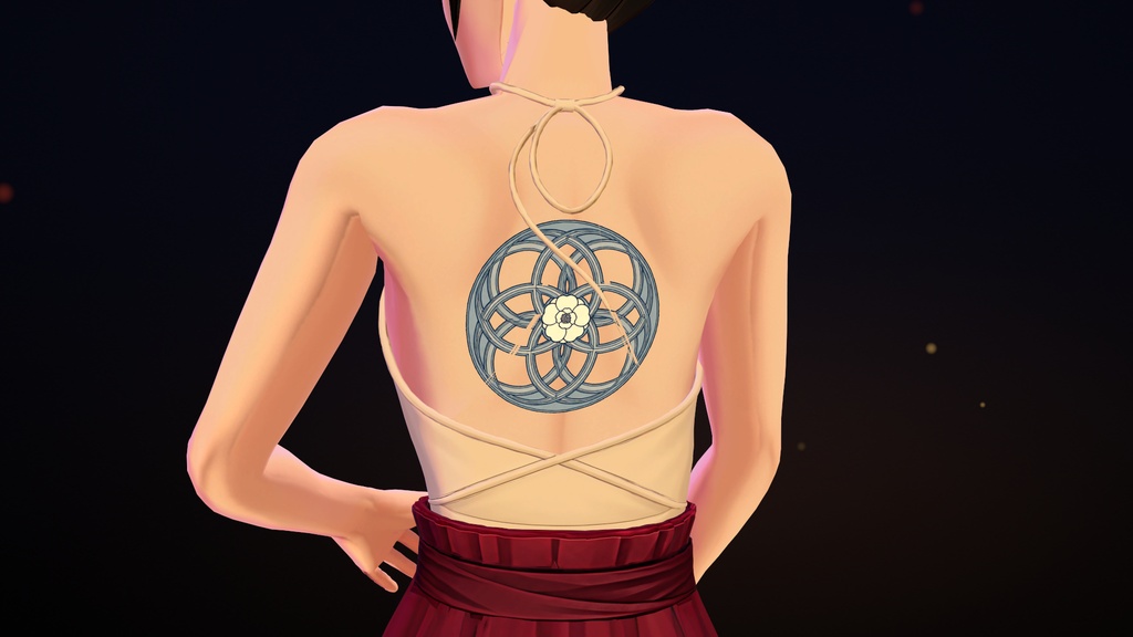 【VRChat】Shippo ― 七宝つなぎと椿のタトゥー(発光・ON/OFF)/ Shippo & Tsubaki Tattoo【MA/PC】
