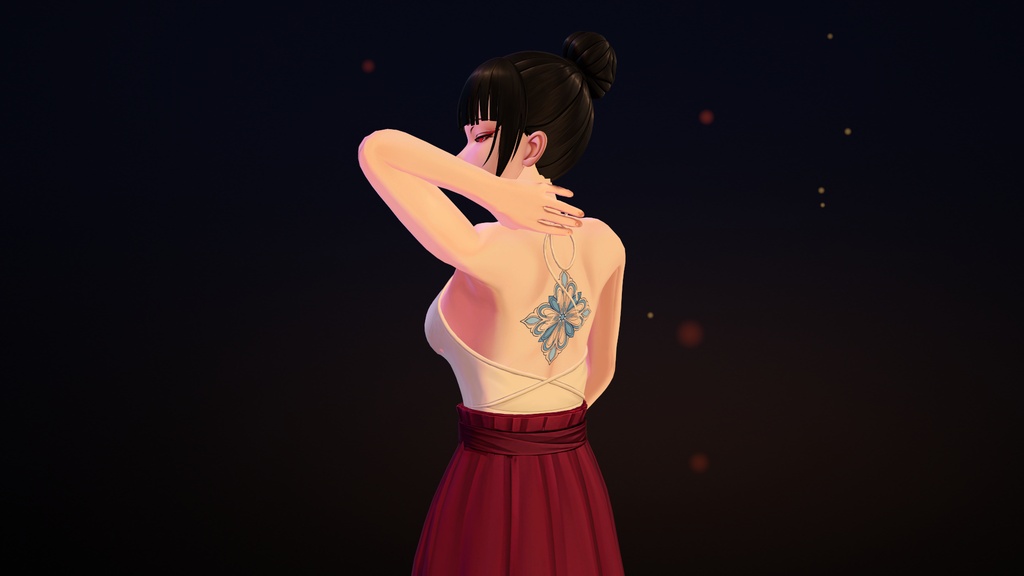 【VRChat】Hanabishi ― 花菱の紋のタトゥー(発光・ON/OFF)/ Hanabishi Crest Tattoo【MA/PC】