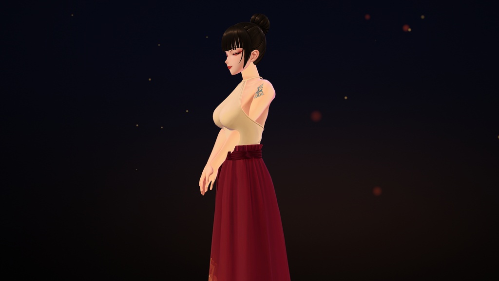 【VRChat】Hanabishi ― 花菱の紋のタトゥー(発光・ON/OFF)/ Hanabishi Crest Tattoo【MA/PC】