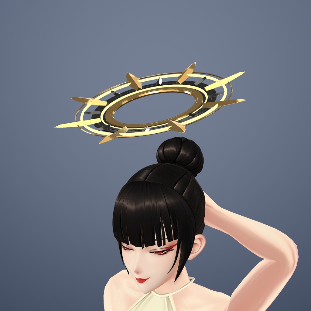 【VRChat】扇陽の円盤 ― 内外が逆に回るアール・デコ風ヘイロー / Fan-shaped halo【MA/PC】