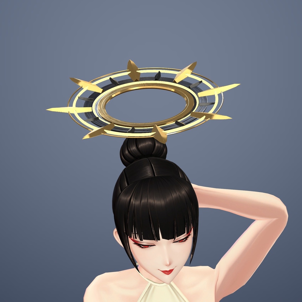 【VRChat】扇陽の円盤 ― 内外が逆に回るアール・デコ風ヘイロー / Fan-shaped halo【MA/PC】