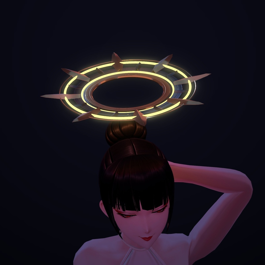 【VRChat】扇陽の円盤 ― 内外が逆に回るアール・デコ風ヘイロー / Fan-shaped halo【MA/PC】