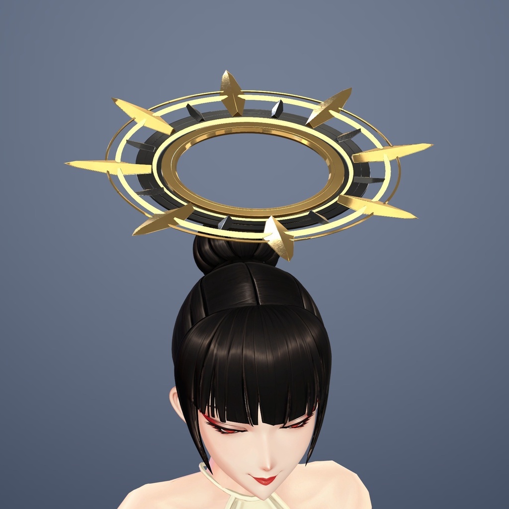 【VRChat】扇陽の円盤 ― 内外が逆に回るアール・デコ風ヘイロー / Fan-shaped halo【MA/PC】