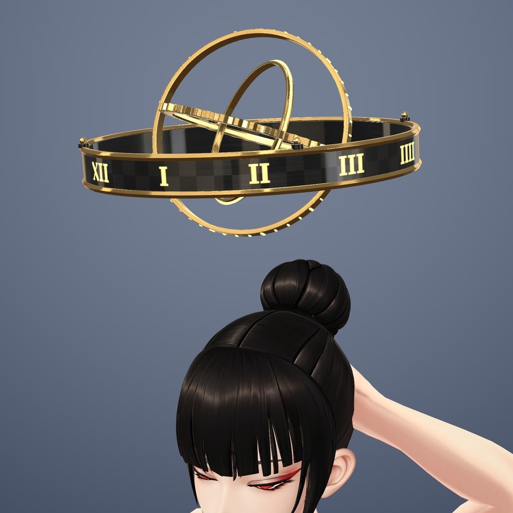 【VRChat】天球の輪 ― 輪が回って球を描くヘイロー / Armillary-style halo【MA/PC】