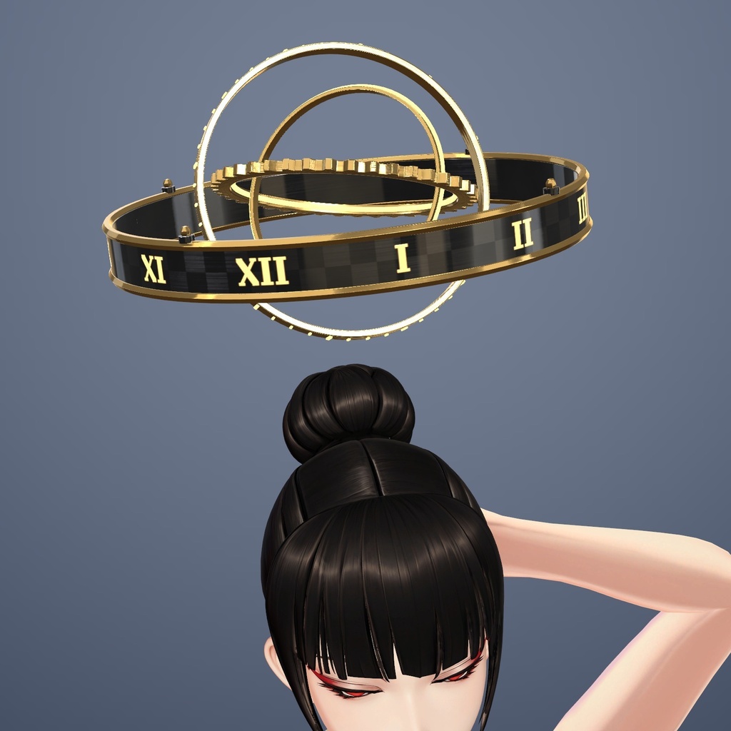 【VRChat】天球の輪 ― 輪が回って球を描くヘイロー / Armillary-style halo【MA/PC】