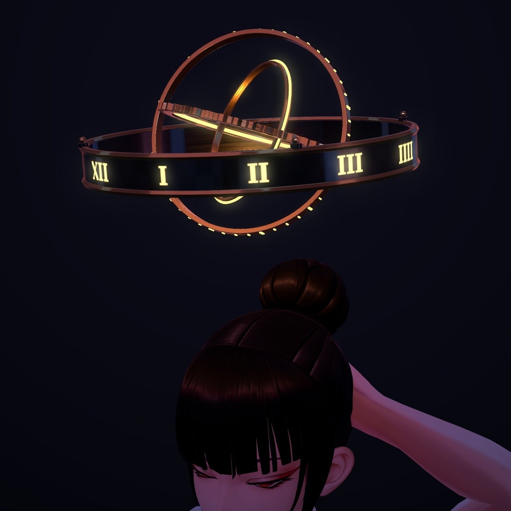 【VRChat】天球の輪 ― 輪が回って球を描くヘイロー / Armillary-style halo【MA/PC】