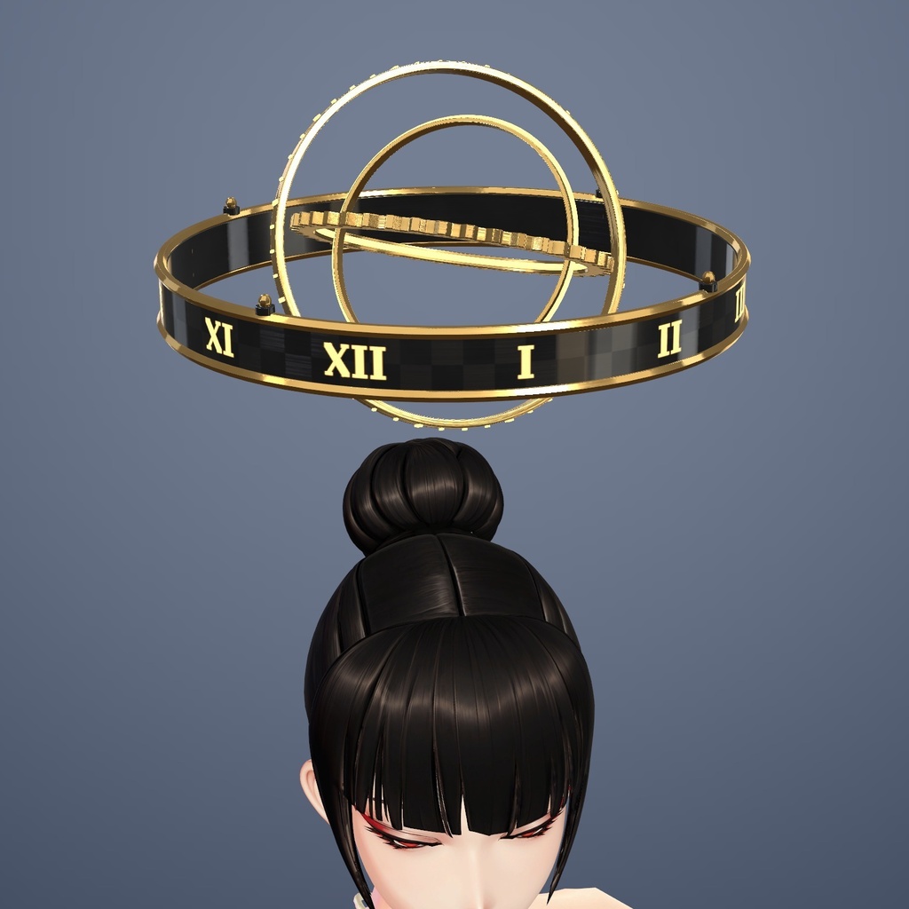 【VRChat】天球の輪 ― 輪が回って球を描くヘイロー / Armillary-style halo【MA/PC】