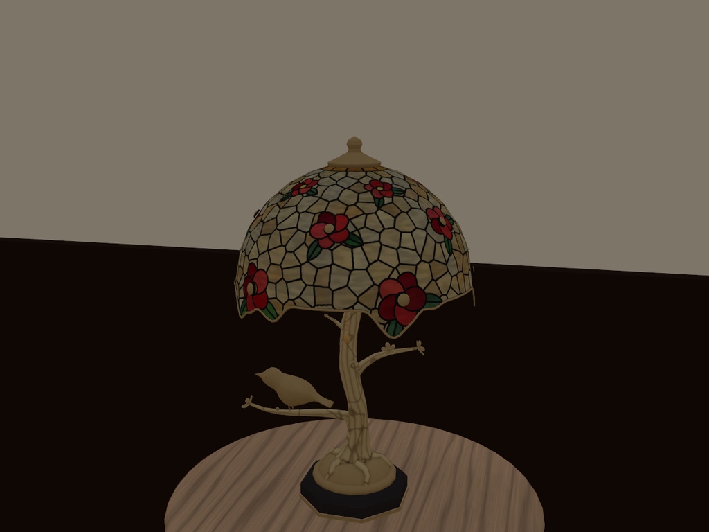 【VRChatワールド】大正ロマン風 ステンドグラスの卓上洋燈 / Stained glass lamp【Udon】