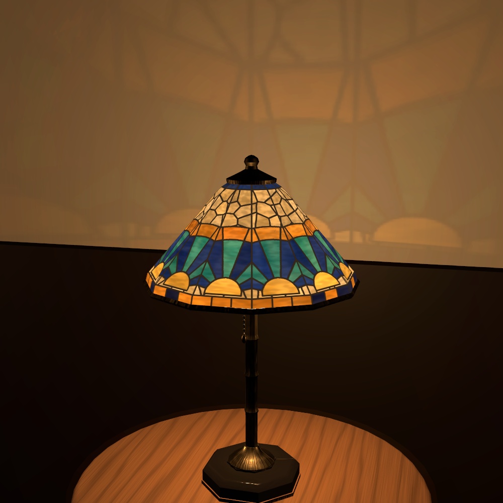 【VRChatワールド】大正ロマン風 ステンドグラスの卓上洋燈 / Stained glass lamp【Udon】