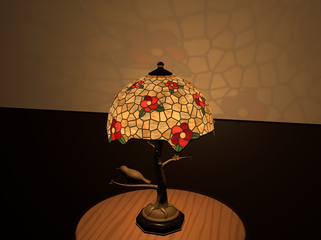 【VRChatワールド】大正ロマン風 ステンドグラスの卓上洋燈 / Stained glass lamp【Udon】
