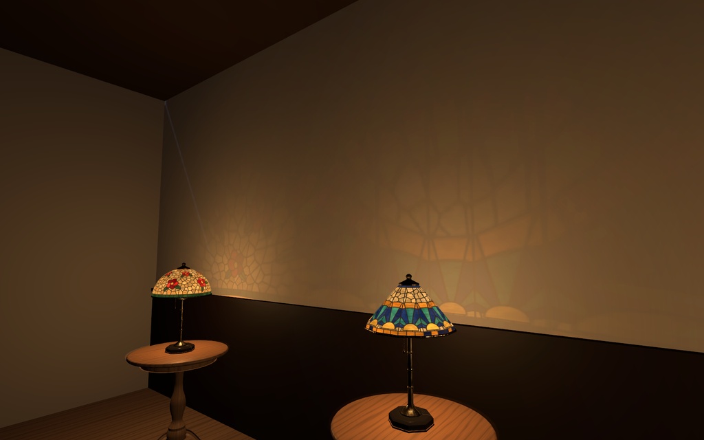 【VRChatワールド】大正ロマン風 ステンドグラスの卓上洋燈 / Stained glass lamp【Udon】