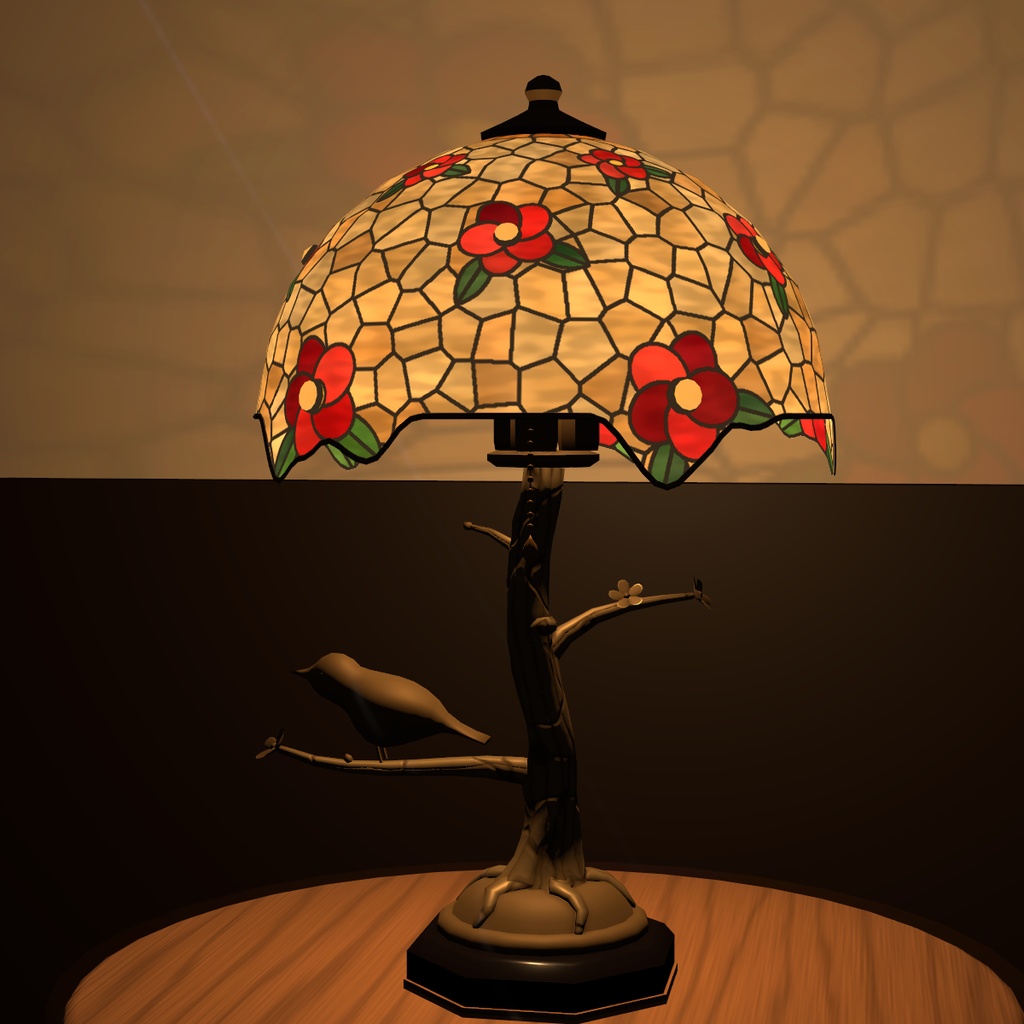 【VRChatワールド】大正ロマン風 ステンドグラスの卓上洋燈 / Stained glass lamp【Udon】