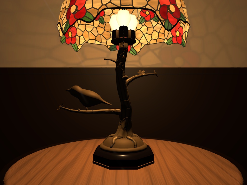 【VRChatワールド】大正ロマン風 ステンドグラスの卓上洋燈 / Stained glass lamp【Udon】