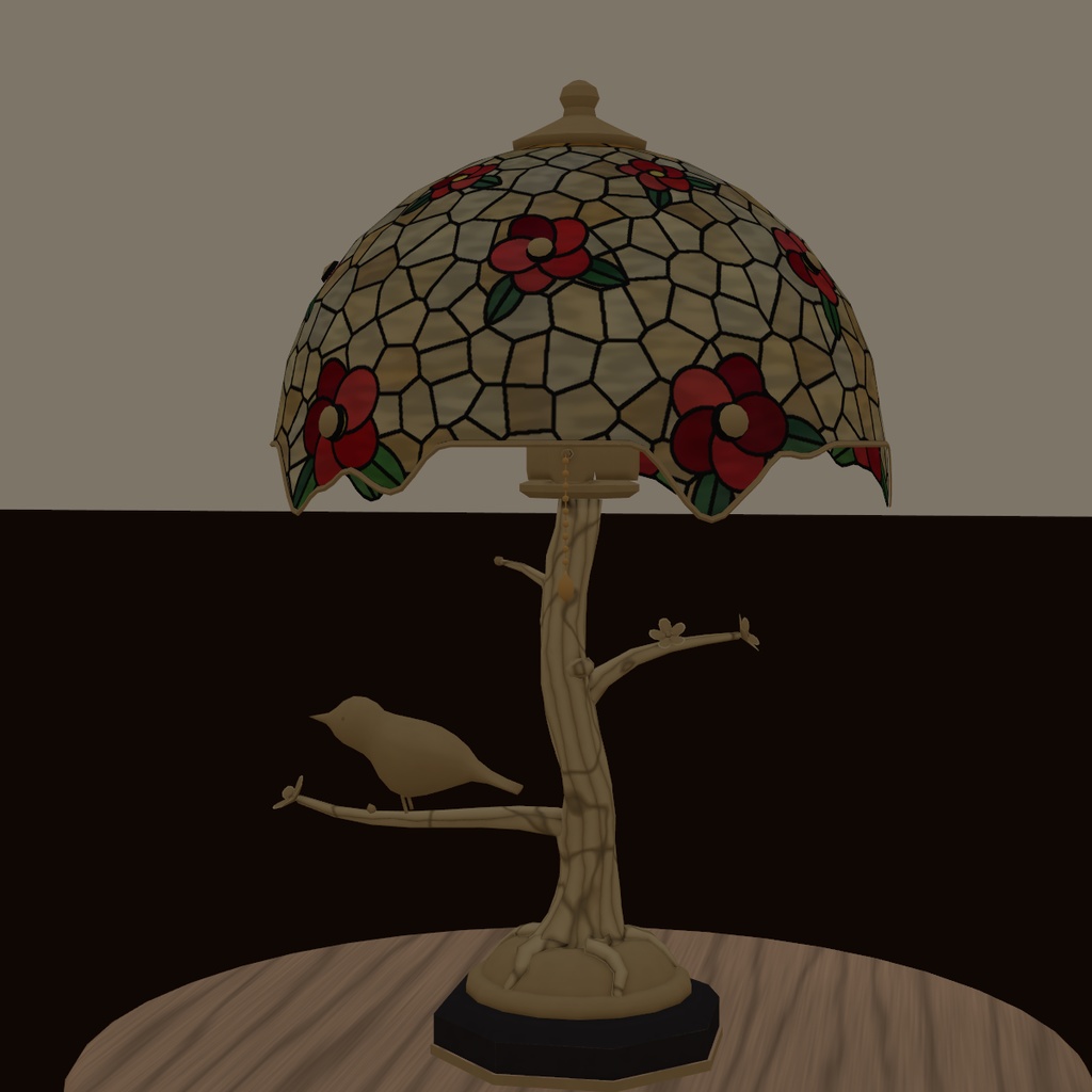 【VRChatワールド】大正ロマン風 ステンドグラスの卓上洋燈 / Stained glass lamp【Udon】
