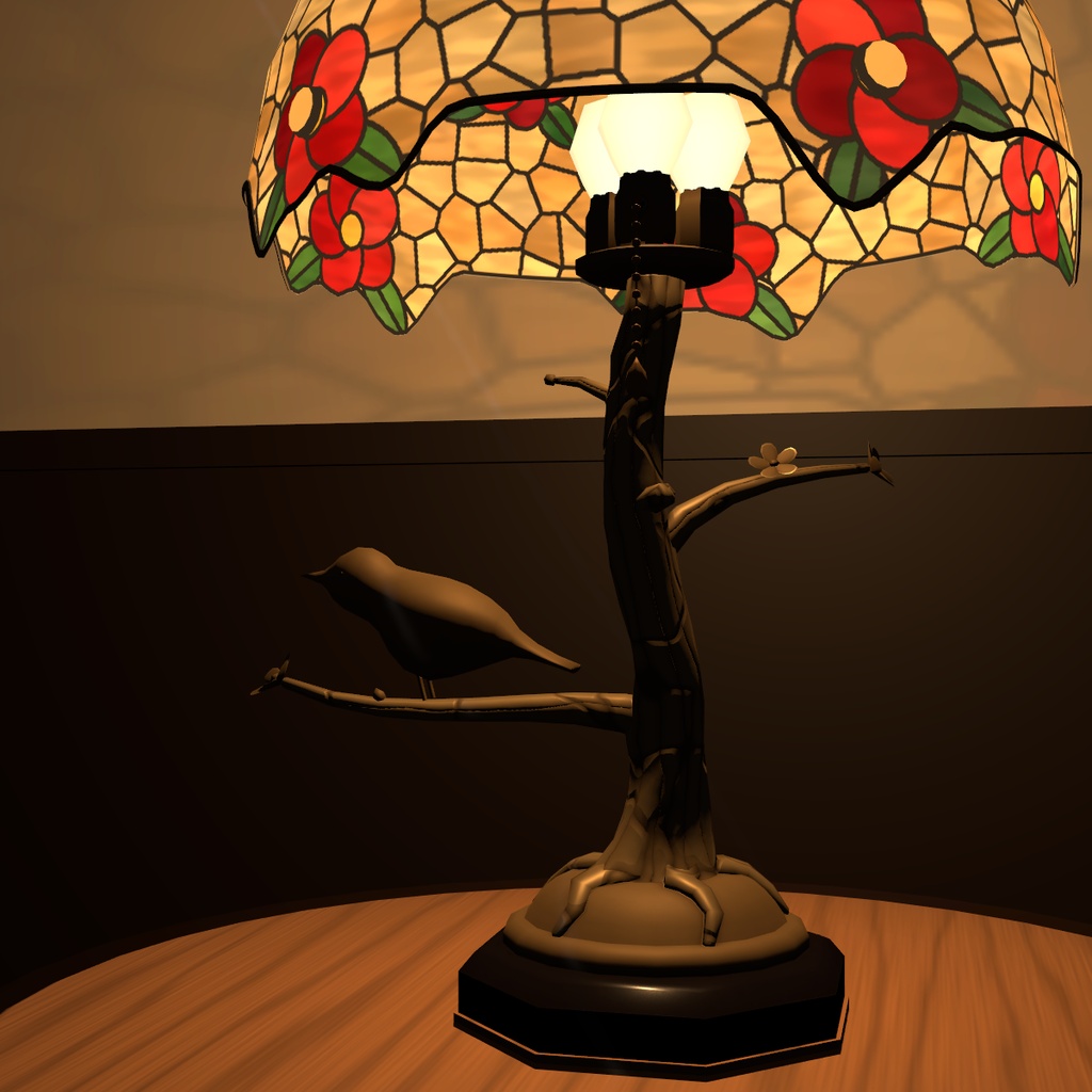 【VRChatワールド】大正ロマン風 ステンドグラスの卓上洋燈 / Stained glass lamp【Udon】