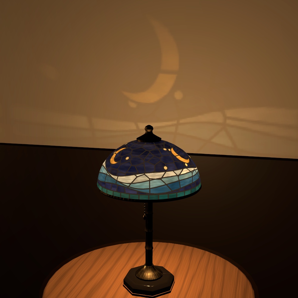【VRChatワールド】大正ロマン風 ステンドグラスの卓上洋燈 / Stained glass lamp【Udon】