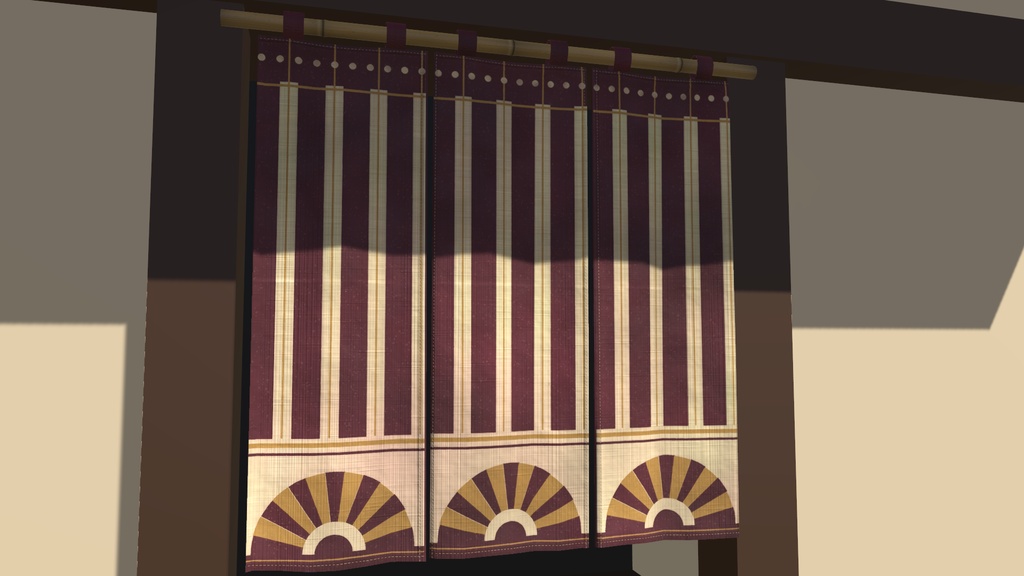 【VRChatワールド】大正ロマン風 暖簾と風鈴キット / Noren & Furin Kit【Udon】
