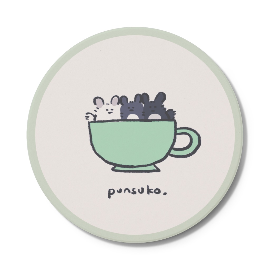 punsuko コースター ティーカップver.