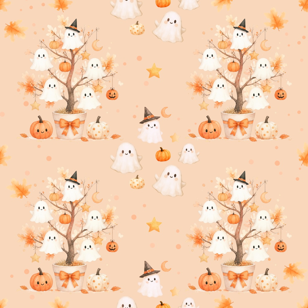 【デジタルペーパー】黒猫と水彩ペイント / ふんわりパステルハロウィン素材 5 枚セット|商用利用可・高解像度PNG