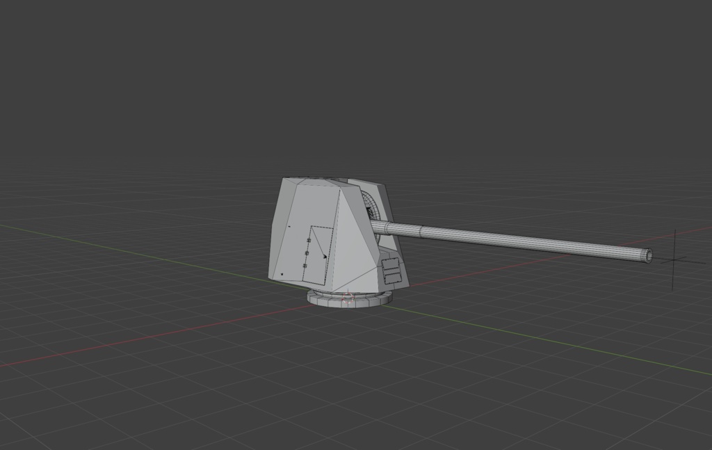 【可動ボーン入/3Dローポリ】Mk45 5インチ軽量単装砲 - 現代軍艦兵装(旋回・昇降対応 / マテリアル色分け済)