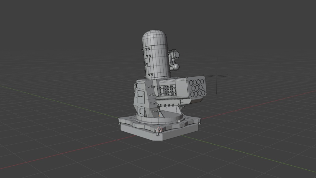 【可動ボーン入/3Dローポリ】SEARAM 近接防御ミサイルシステム - 現代軍艦兵装(旋回・昇降対応 / マテリアル色分け済)