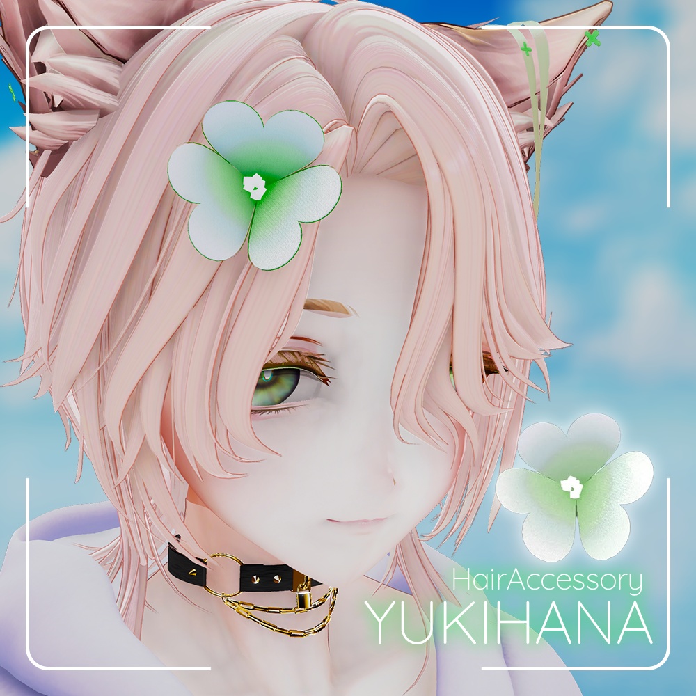 【Free/無料】YUKIHANA(3Dヘアアクセサリー) 6色【VRCHAT】
